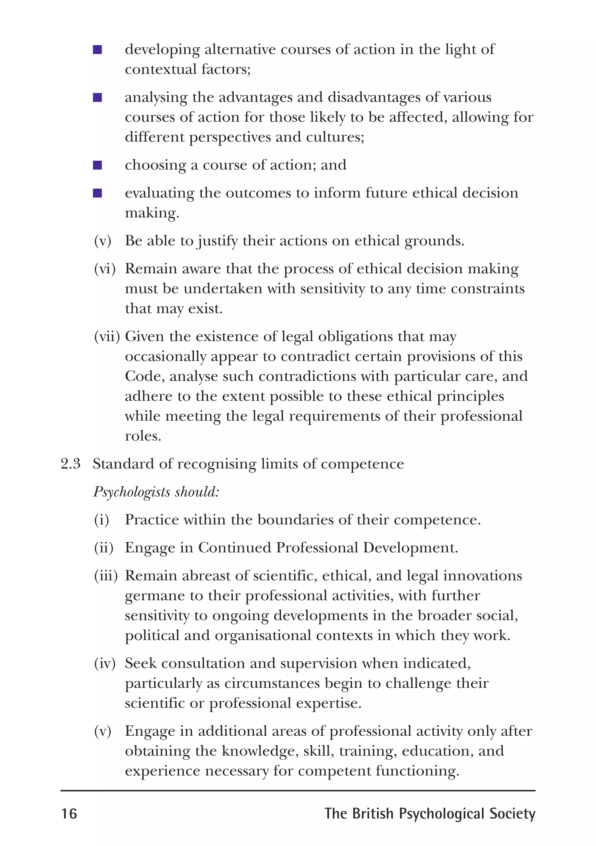 Bps code of ethics | PDF