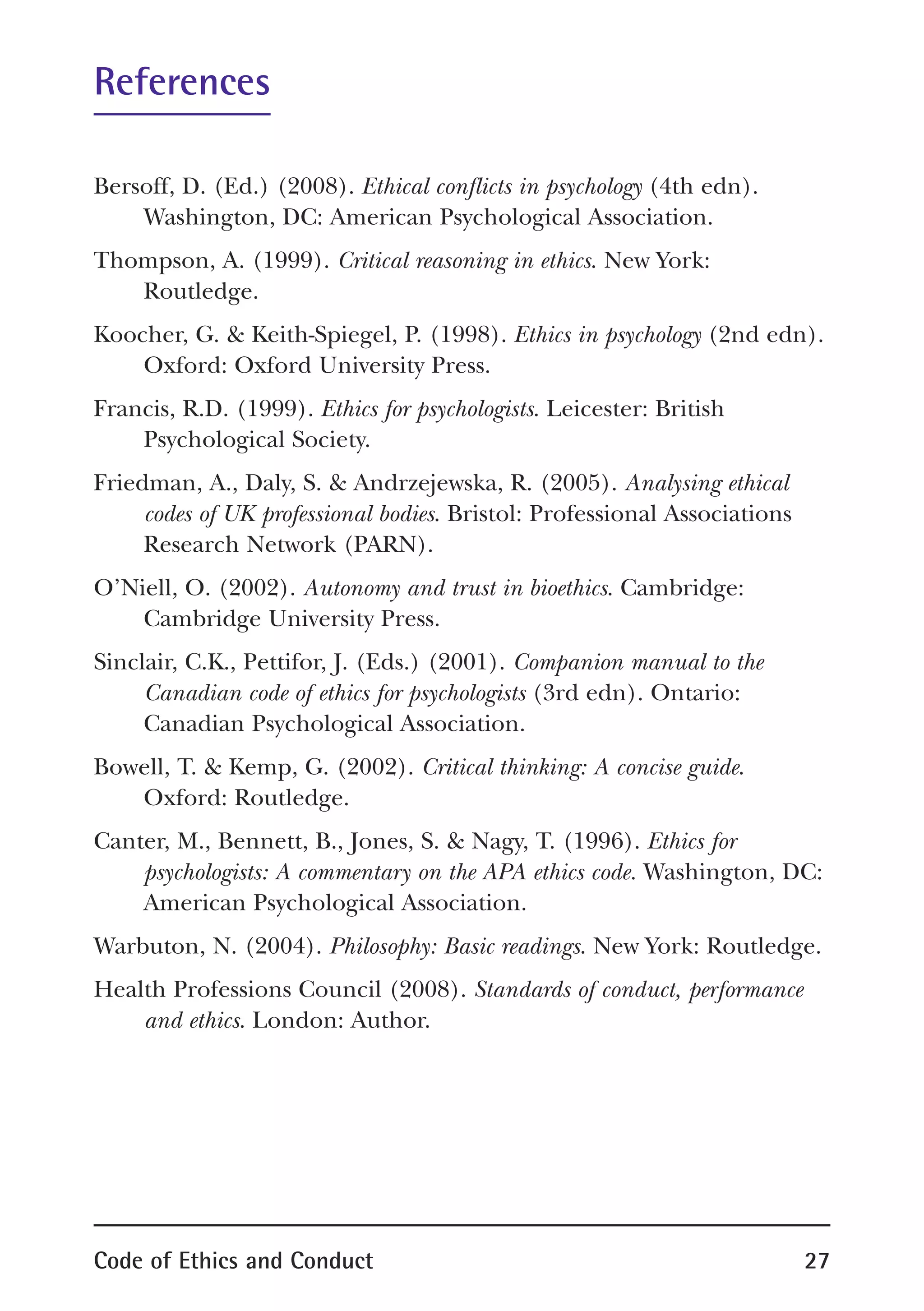 Bps code of ethics | PDF