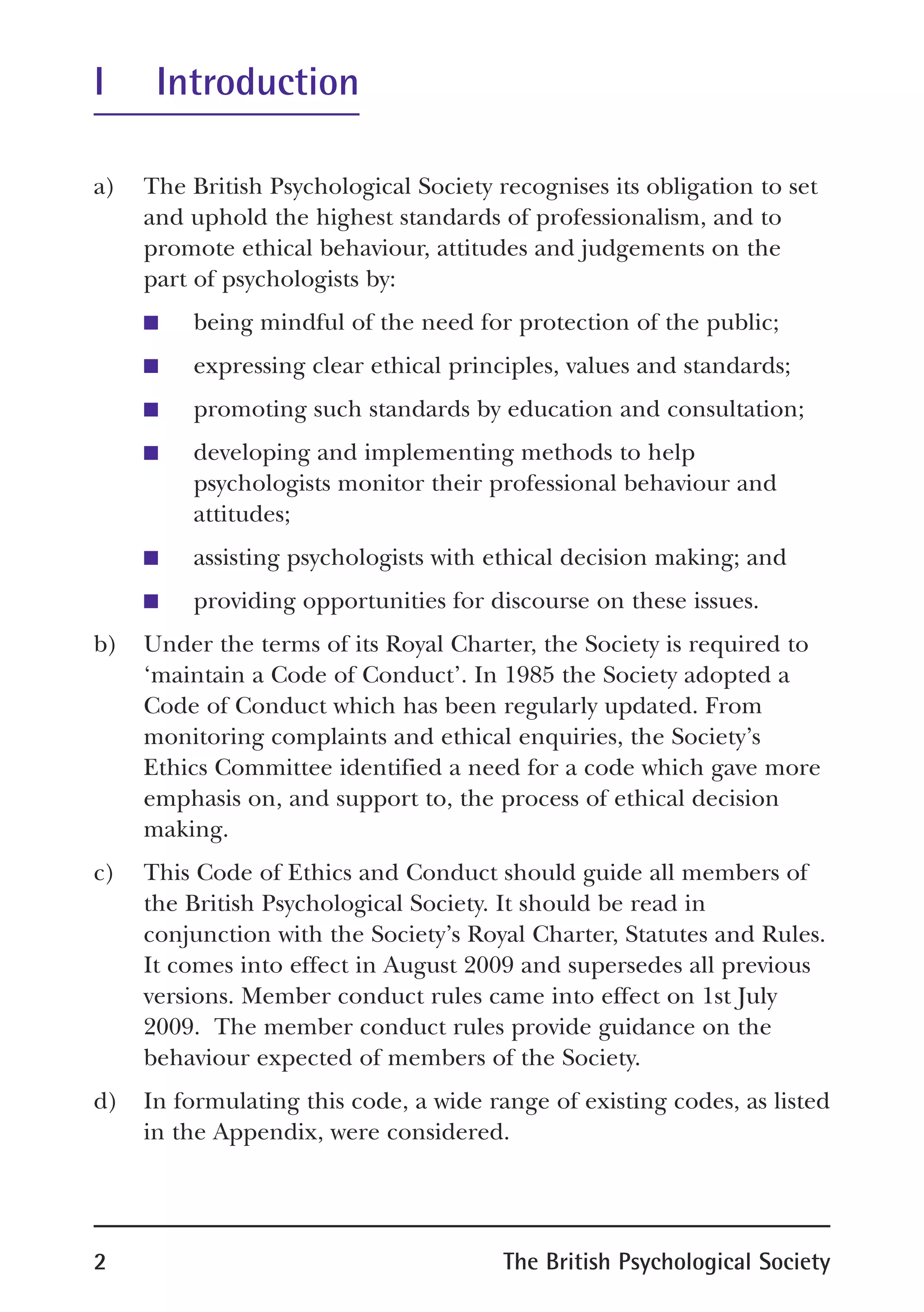 Bps code of ethics | PDF
