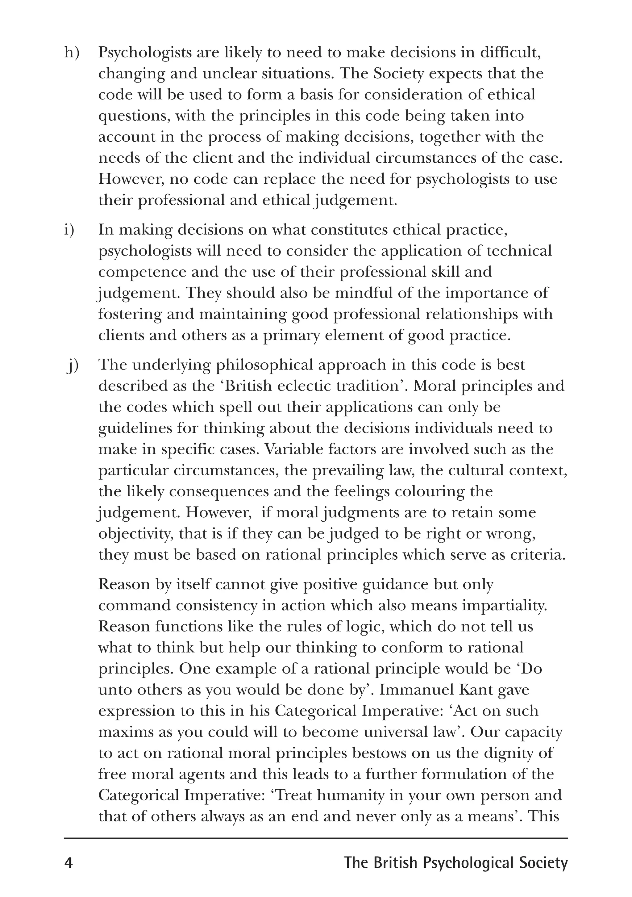 Bps code of ethics | PDF