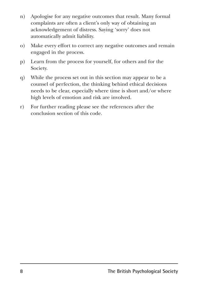 Bps code of ethics | PDF