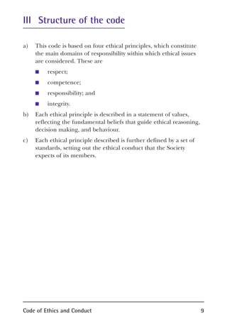 Bps code of ethics | PDF