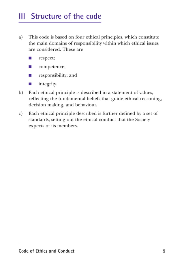 Bps code of ethics | PDF