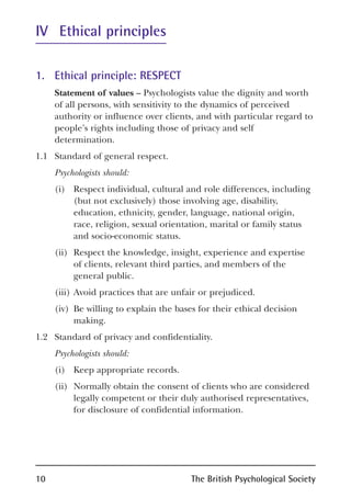 Bps code of ethics | PDF