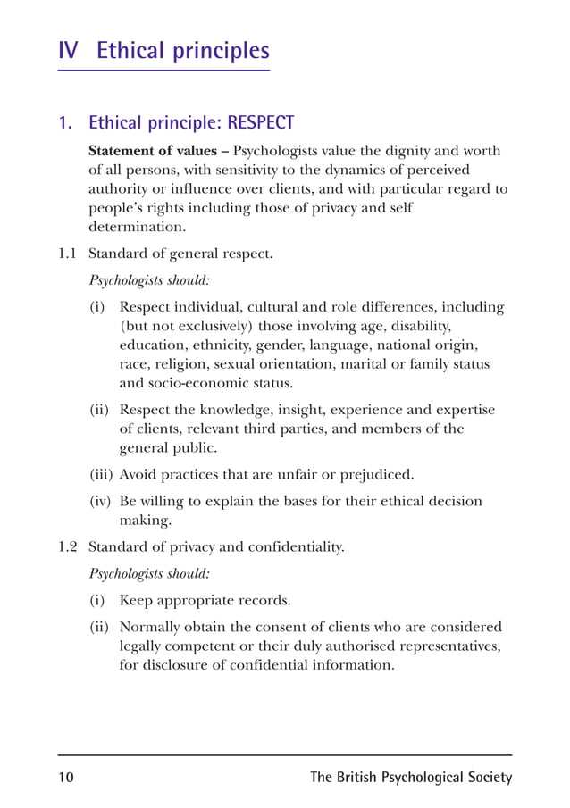 Bps code of ethics | PDF