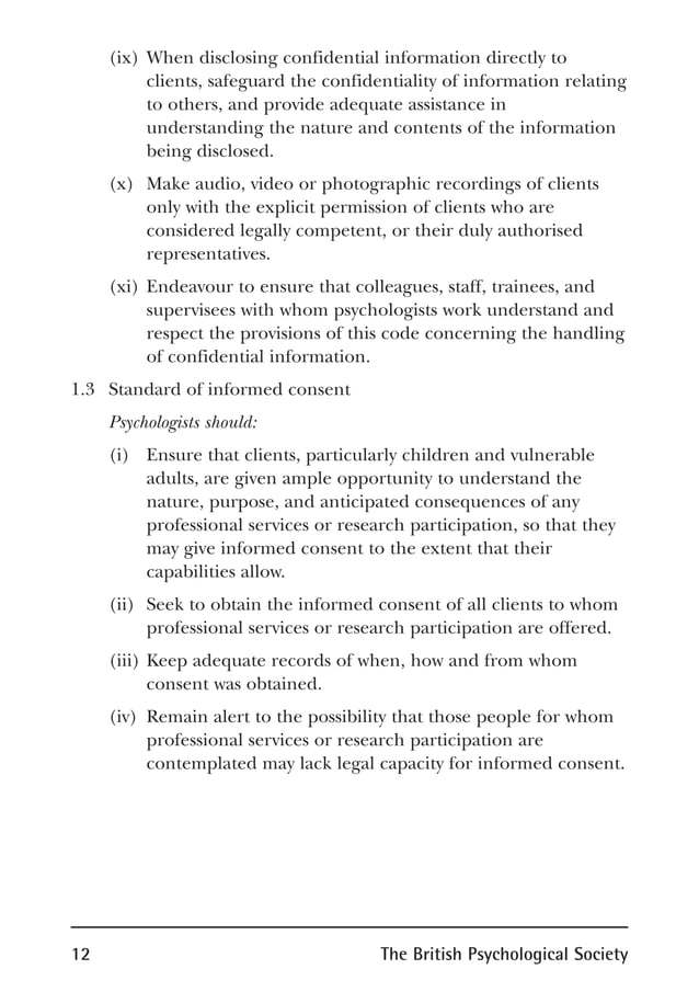 Bps code of ethics | PDF