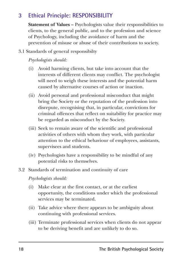 Bps code of ethics | PDF