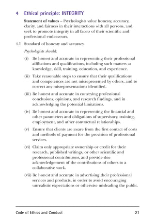 Bps code of ethics | PDF