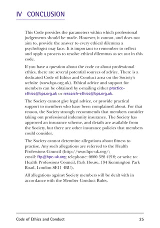 Bps code of ethics | PDF