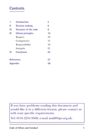 Bps code of ethics | PDF