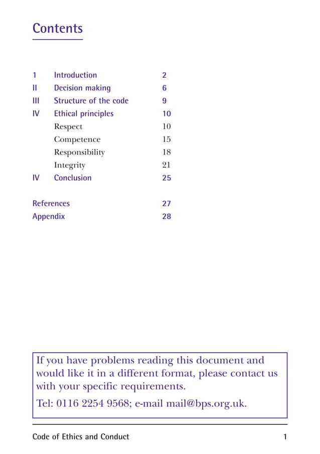 Bps code of ethics | PDF