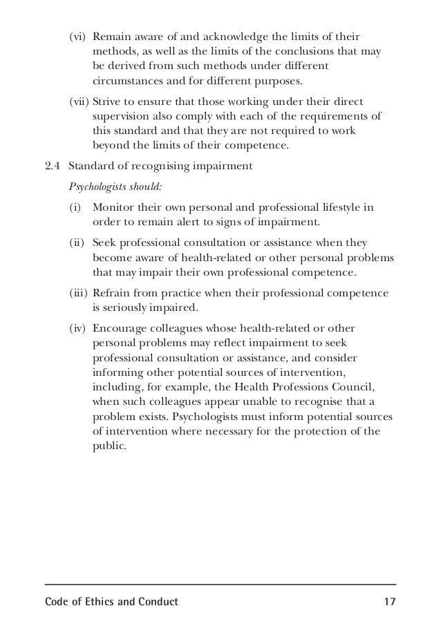 Bps code of ethics