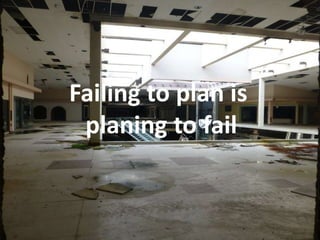 Failing to plan is
planing to fail
 
