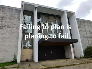 Failing to plan is
planing to fail
 