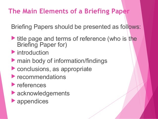 How to write a briefing paper