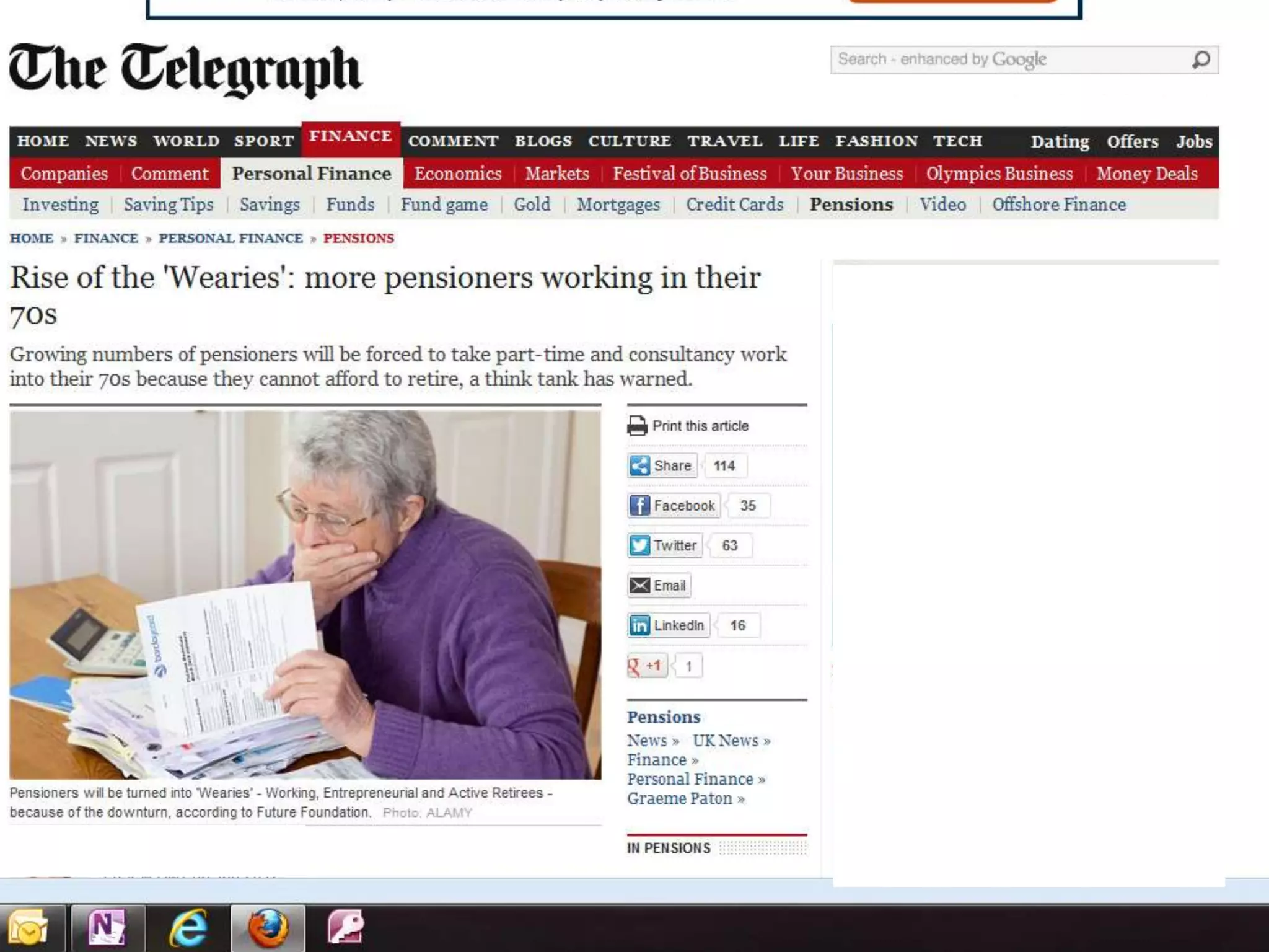 Downloaded from:
                                 http://www.telegraph.co.uk/finance/personalfinan
                                 ce/pensions/9000720/Rise-of-the-Wearies-more-
                                 pensioners-working-in-their-70s.html
                                 Original download: 21/1/12; Screenshot: 20/9/12
                                 Picture credit: Real image/Alamy




http://ageatwork.wordpress.com
 