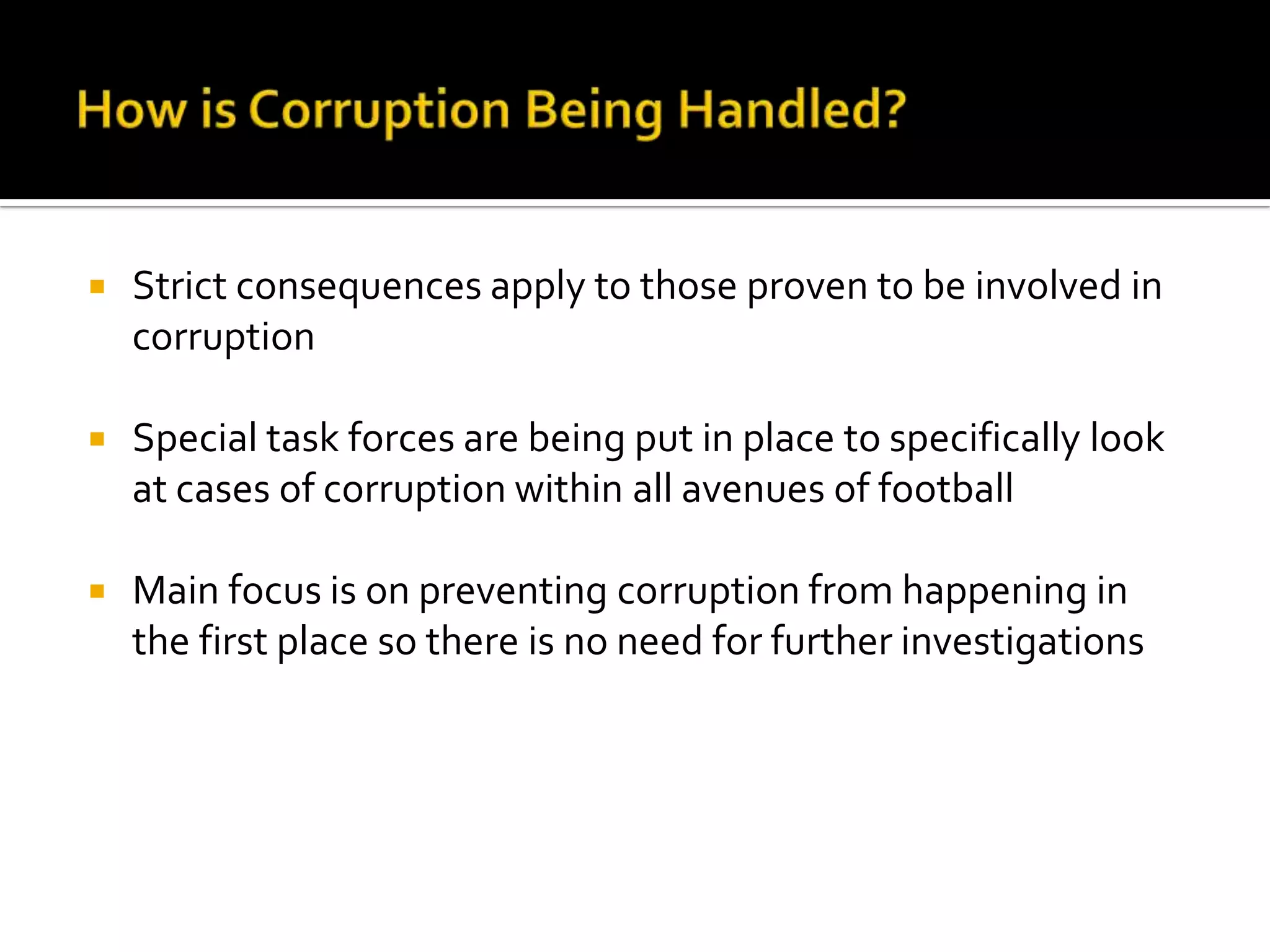 Corruption Involved Corruption in World Football | PPTX