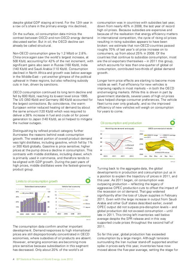 BP Statistical Review of World Energy 2012: Summary of ...
