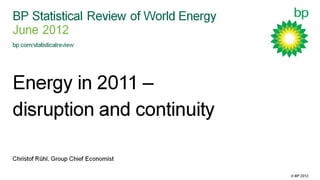 BP Statistical Review of World Energy 2012: Presentation