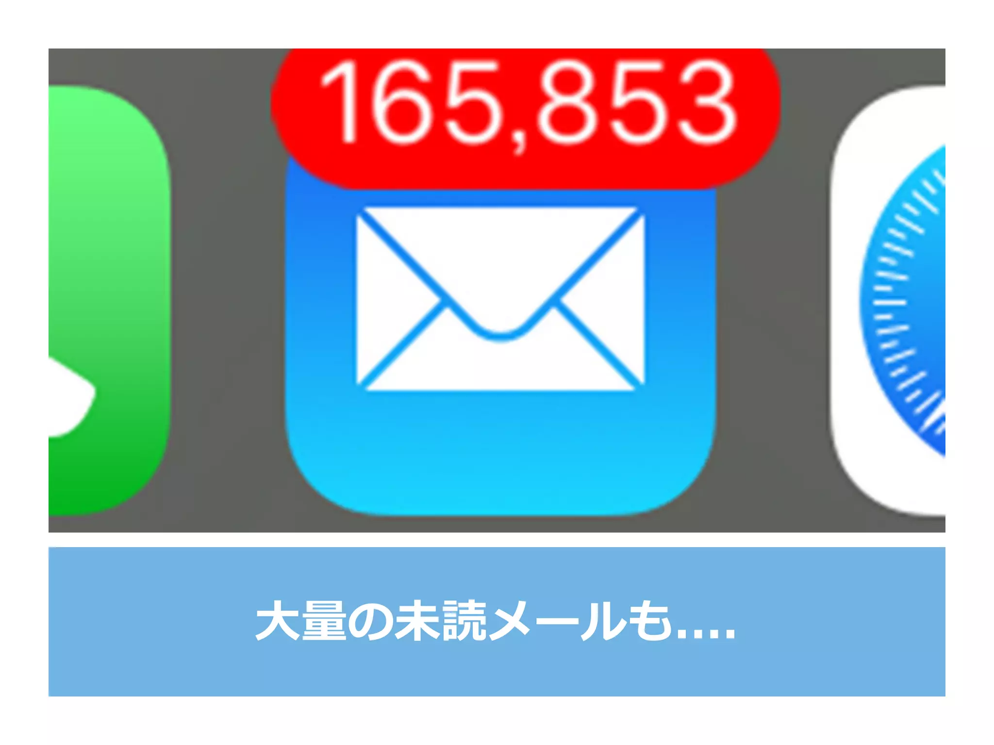 ⼤大量量の未読メールも....
 