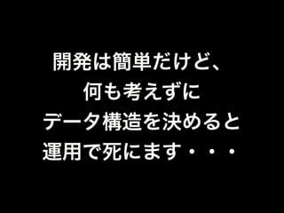 データ構造を決める上で
大事なポイントを整理
 