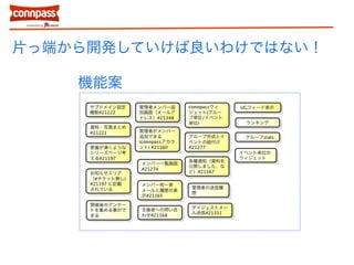 片っ端から開発していけば良いわけではない！ 
機能案 
 