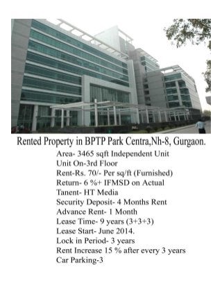 BPTP Park Centra NH-8 Gurgaon Contact Vikas Manchanda 9871727717