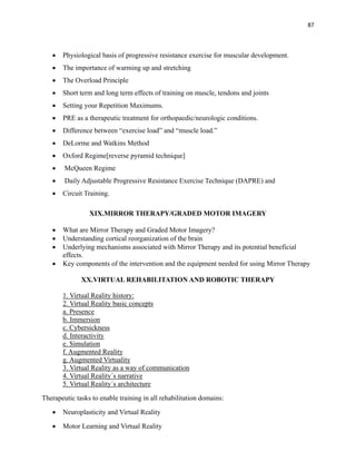 Dapre Method physiotherapy syllabus new for (MGR UNIVERSITY) | PDF