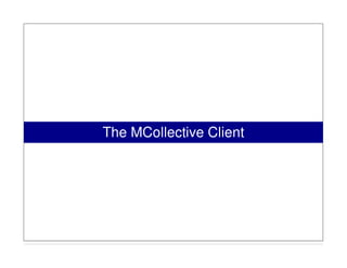 The MCollective Client
 