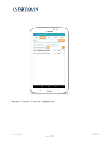 Manuel utilisation 12/06/2014l
Page 17 / 35
Appuyez sur une ligne pour afficher l’image associée.
 
