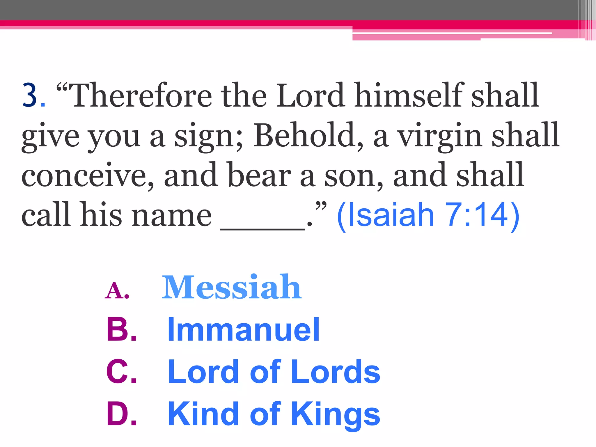 Bible Quiz: Isaiah 7-9 & Romans 13 to 16.pptx