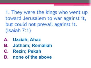 Bible Quiz: Isaiah 7-9 & Romans 13 to 16.pptx