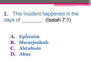 Bible Quiz: Isaiah 7-9 & Romans 13 to 16.pptx