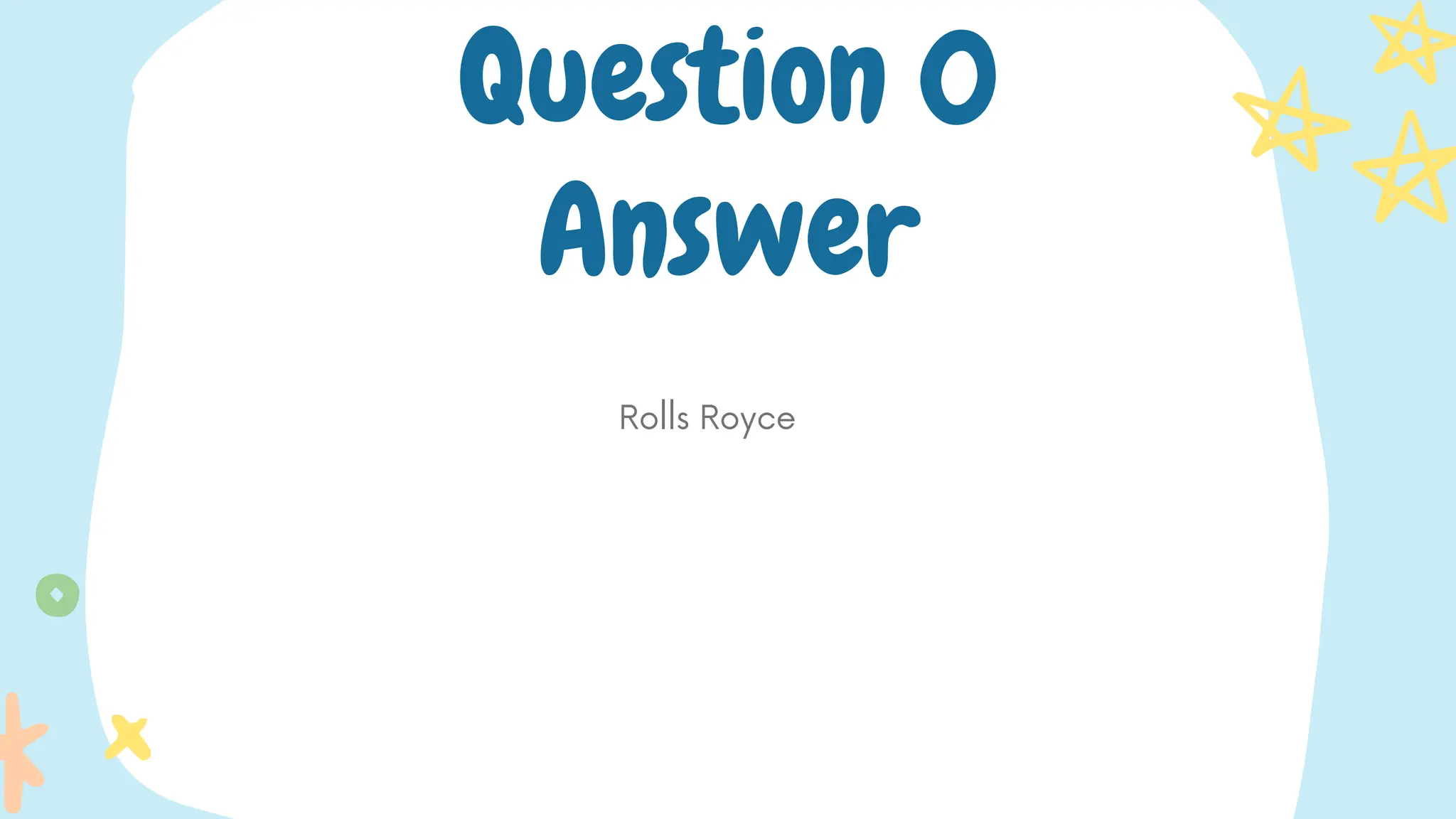 Rolls Royce
Question 0
Answer
 