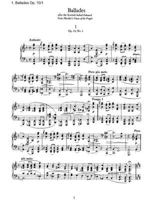 Partitions Ballades De Chopin Op. 23, 38, 47 - Édition Urtext Pour Piano Solo - Œuvres épiques Et Narratives