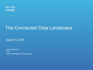 The Connected Data Landscape
David Besemer
CTO
Data Virtualization Business Unit
March 3, 2015
 