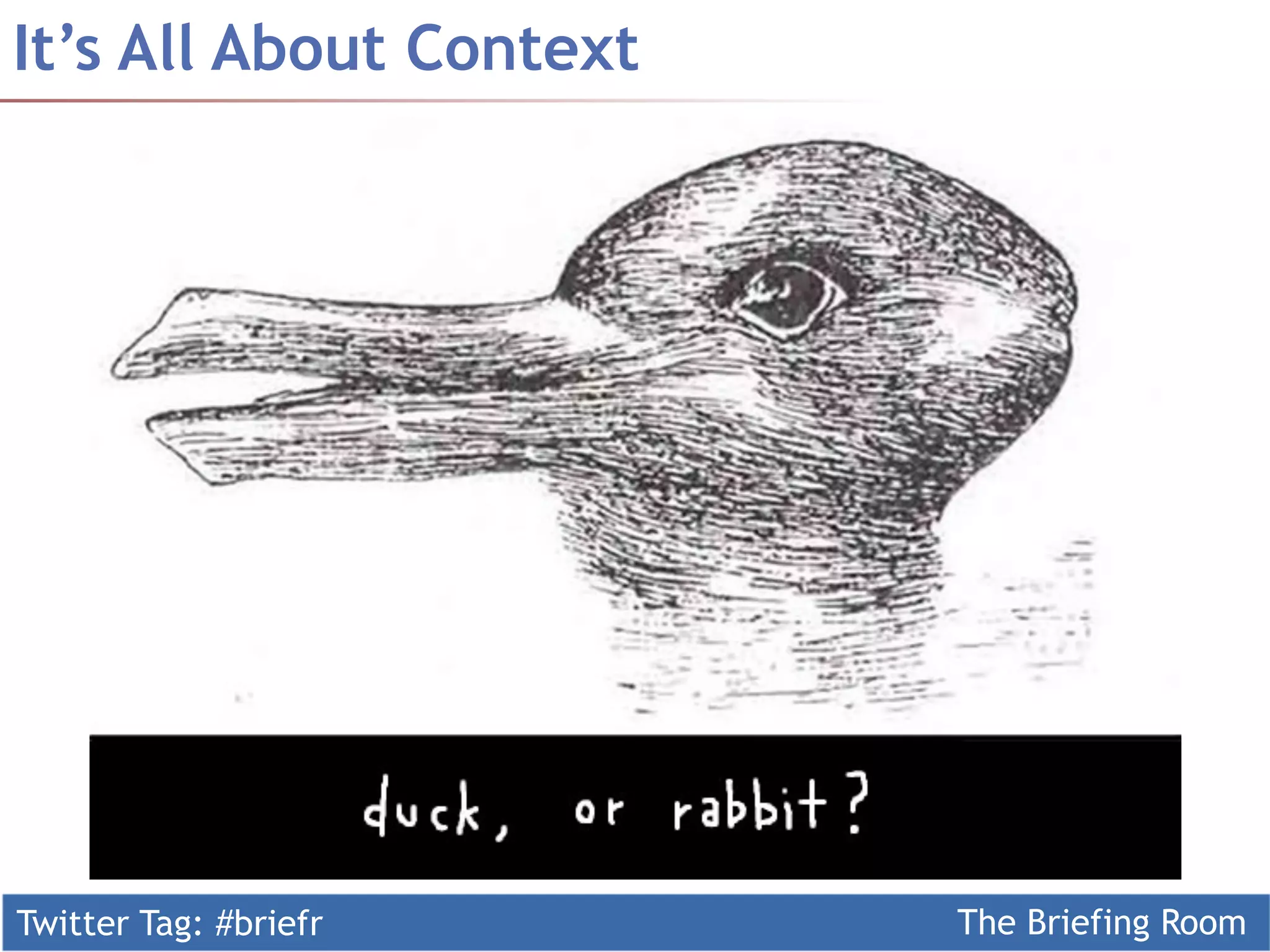 Twitter Tag: #briefr The Briefing Room
It’s All About Context
 