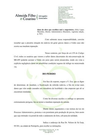 PETIÇÃO - RODOVIA BR 495