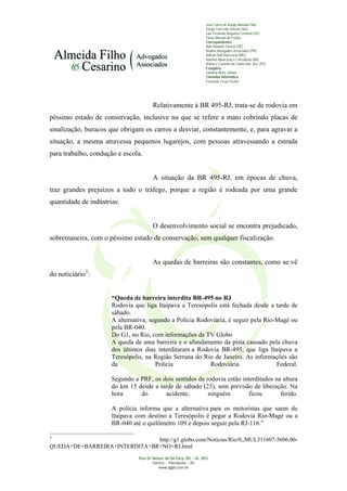 PETIÇÃO - RODOVIA BR 495