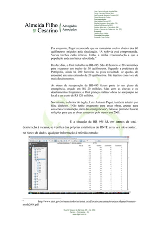 PETIÇÃO - RODOVIA BR 495