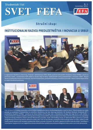 Svet FEFA, br. 4 , decembar 2014.