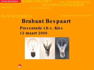 Brabant Bespaart  Presentatie t.b.v. Kiss 12 maart 2009 