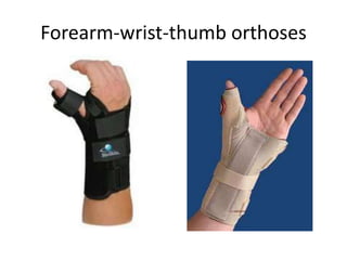 Forearm-wrist-thumb orthoses