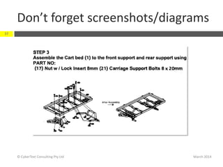 Don’t forget screenshots/diagrams
March 2014© CyberText Consulting Pty Ltd
37
 