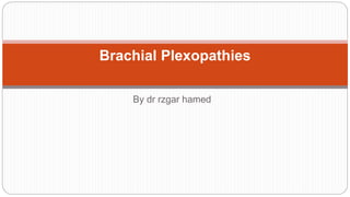 By dr rzgar hamed
Brachial Plexopathies
 