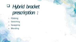  Hybrid bracket
prescrirption :
1. Flibbing
2. Switching
3. Swapping
4. Blending
 