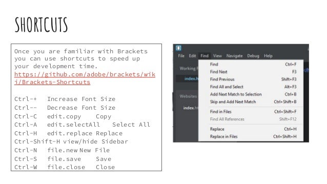 Brackets code editor guide