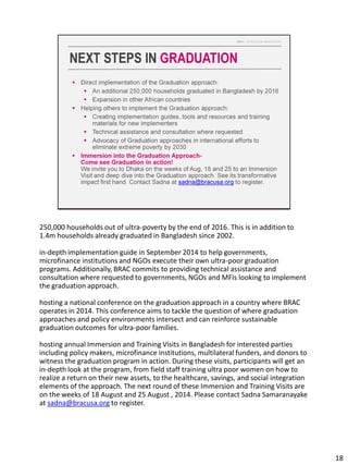 Graduating Families out of Ultra-Poverty (BRAC) | PDF