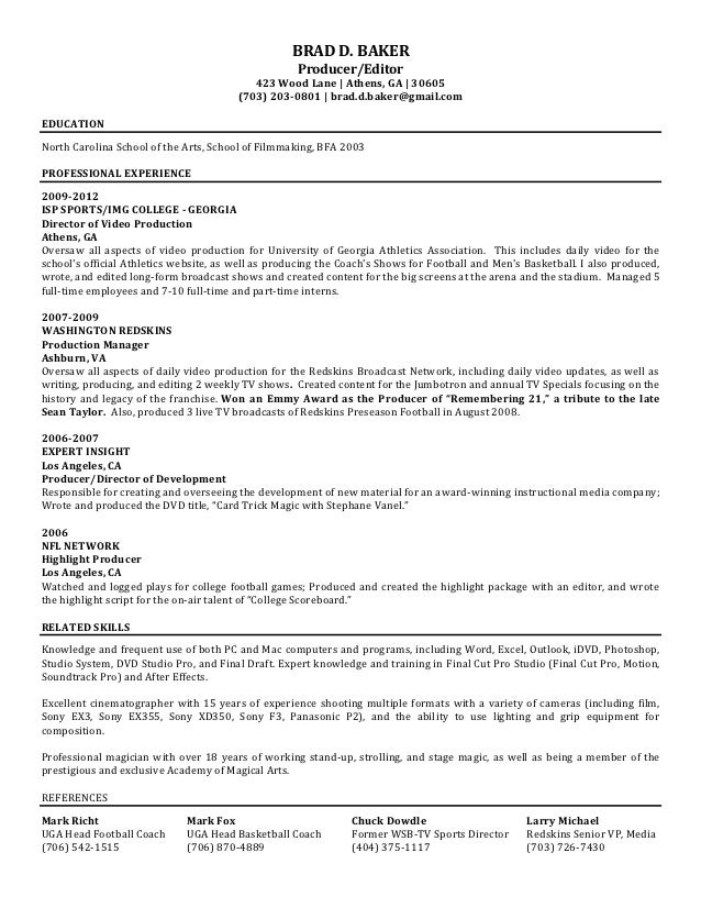 baker resume