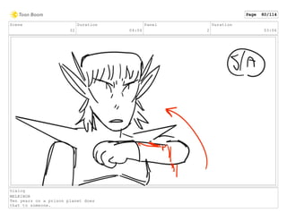 Scene
32
Duration
04:06
Panel
2
Duration
03:06
Dialog
MELKINOR
Ten years on a prison planet does
that to someone.
Page 80/114
 